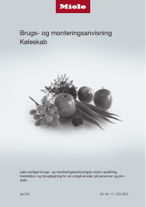 Brugsanvisning Miele K 5124 UiF Køleskab