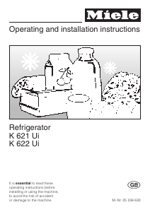 Manual Miele K 621 Ui Refrigerator