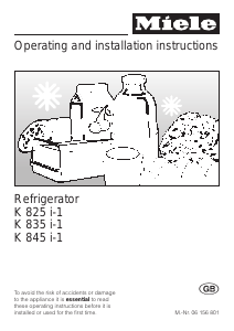 Manual Miele K 845 i Refrigerator
