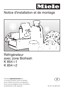 Mode d’emploi Miele K 854 i-2 Réfrigérateur