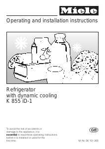 Manual Miele K 855 iD-1 Refrigerator