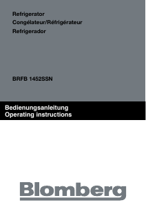 Handleiding Blomberg BRFB 1452 SSN Koel-vries combinatie