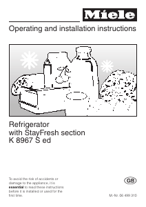 Handleiding Miele K 8967 S ed Koelkast