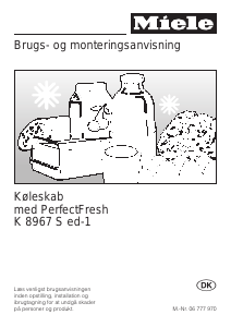 Brugsanvisning Miele K 8967 S ed-1 Køleskab