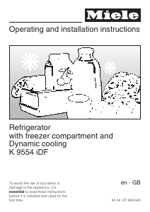 Manual Miele K 9554 iDF Refrigerator