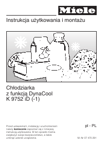 Instrukcja Miele K 9752 iD Lodówka