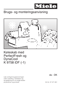 Brugsanvisning Miele K 9758 iDF-1 Køleskab