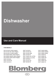 Manual Blomberg DWT 23100 B Dishwasher