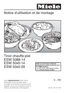 Mode d’emploi Miele ESW 5070-14 Tiroir chauffant