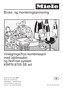 Bruksanvisning Miele KWFN 8705 SE ed Vinkabinett