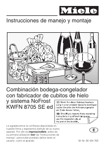 Manual de uso Miele KWFN 8705 SE ed Vinoteca
