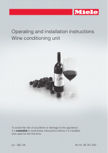 Manual Miele KWT 1612 Vi Wine Cabinet