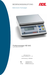 Bedienungsanleitung ADE HW 945 Küchenwaage