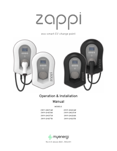 Manual MyEnergi ZAPPI-2H22UW Charging Station