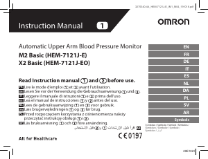 Mode d’emploi Omron HEM-7121J-EO X2 Basic Tensiomètre