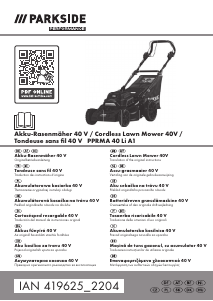 Manual Parkside PPRMA 40 Li A1 Mașină de tuns iarbă