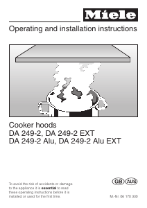Manual Miele DA 249-2 EXT Cooker Hood