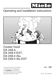 Manual Miele DA 249-4 EXT Cooker Hood