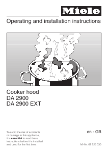 Manual Miele DA 2900 Cooker Hood
