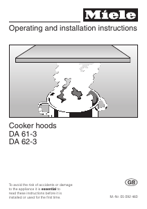 Manual Miele DA 62-3 Cooker Hood