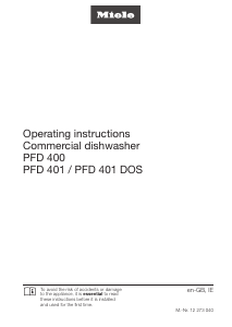 Manual Miele PFD 401 DOS Dishwasher