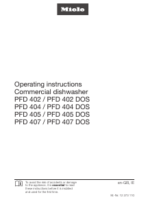Manual Miele PFD 402 DOS Dishwasher