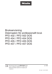 Bruksanvisning Miele PFD 402 Diskmaskin