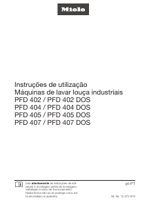 Manual Miele PFD 404 Máquina de lavar louça