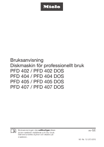 Bruksanvisning Miele PFD 404 Diskmaskin