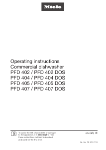 Manual Miele PFD 407 Dishwasher