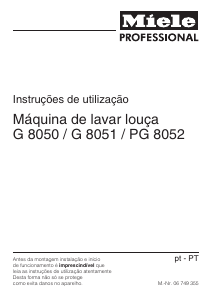 Manual Miele PG 8052 Máquina de lavar louça