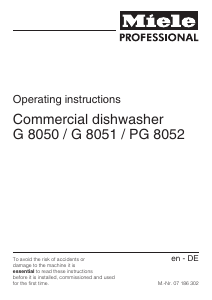 Manual Miele PG 8052 Dishwasher