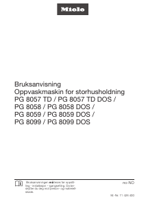 Bruksanvisning Miele PG 8057 TD Oppvaskmaskin