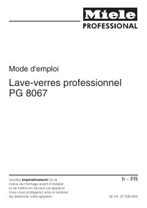 Mode d’emploi Miele PG 8067 Lave-vaisselle