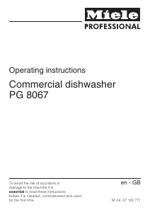 Manual Miele PG 8067 Dishwasher
