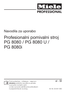 Priročnik Miele PG 8080 i Pomivalni stroj