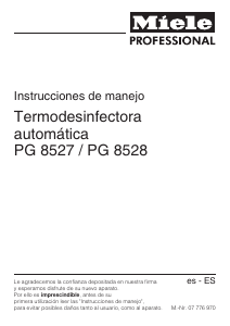 Manual de uso Miele PG 8527 MMK Armario de desinfección