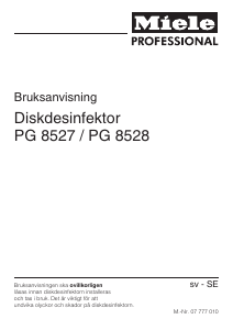 Bruksanvisning Miele PG 8527 MMK Desinfektionsskåp