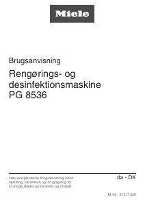 Brugsanvisning Miele PG 8536 AE SST AD LFM Desinfektionsskab