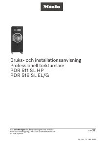 Bruksanvisning Miele PDR 516 SL ROP Torktumlare