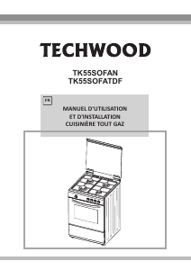 Mode d’emploi Techwood TK55SOFAN Cuisinière