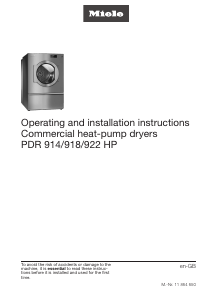 Manual Miele PDR 922 HP Dryer
