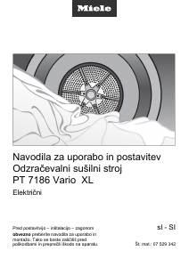 Priročnik Miele PT 7186 Vario Sušilni stroj