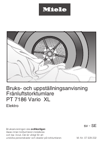 Bruksanvisning Miele PT 7186 Vario Torktumlare