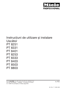 Manual Miele PT 8251 COP EL Uscător
