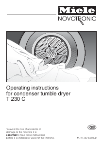 Manual Miele T 230 C Dryer