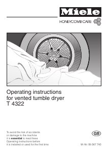 Manual Miele T 4322 Dryer