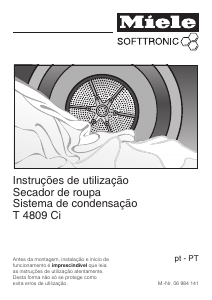 Manual Miele T 4809 Ci Máquina de secar roupa