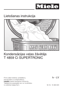 Rokasgrāmata Miele T 4859 Ci Li Veļas žāvētājs