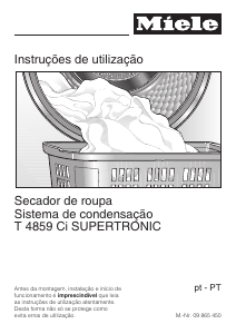 Manual Miele T 4859 Ci Li Máquina de secar roupa